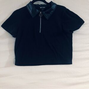 Hot Topic Black Collared Top